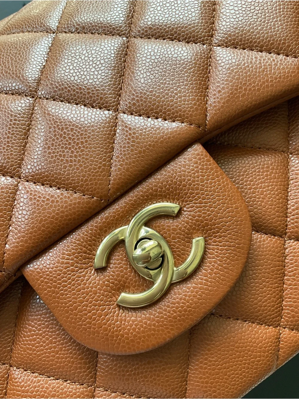 Chanel Brown Caviar Jumbo Flap